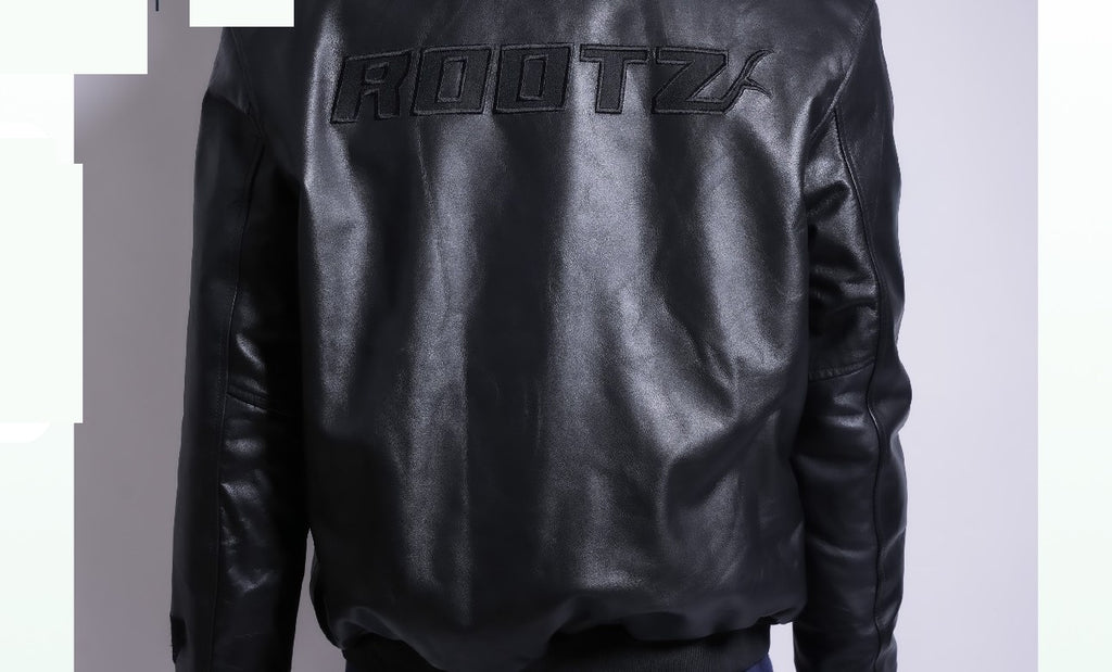 Team Rootz Leather Bomber back
