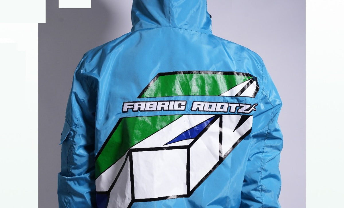 Nyc Track Quarter zip jacket baby blue back