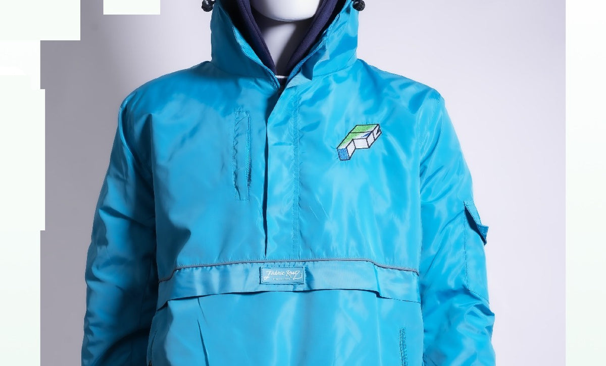 Nyc Track Quarter zip jacket baby blue front