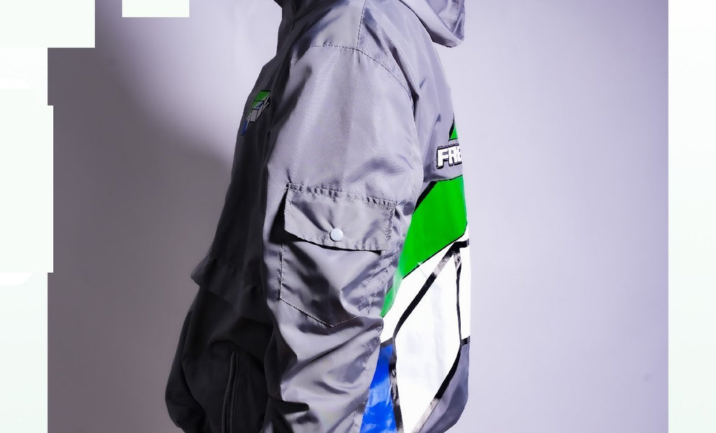 Nyc Track Quarter Zip Jacket grey back